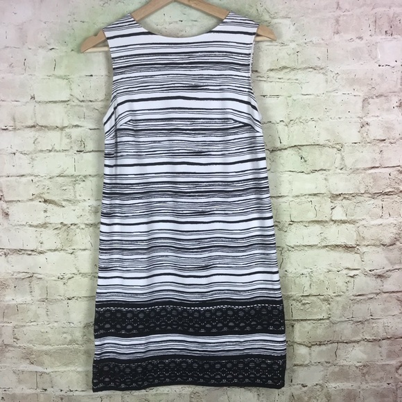 Ann Tyalor Dresses & Skirts - Ann Taylor Shift Dress Size 4P Stripe Black White